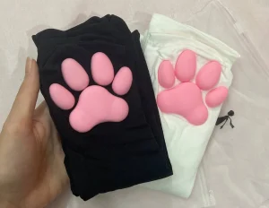 ست جوراب و دستکش بالا زانو پنجه برجسته✨🐾