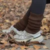 لگ وارمر بافت قهوه ای
