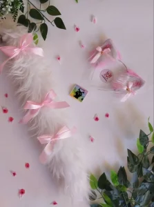 پک پاپیونی سفید صورتی 🌸🎀