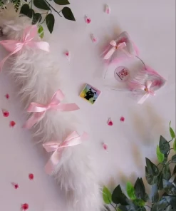 پک پاپیونی سفید صورتی 🌸🎀