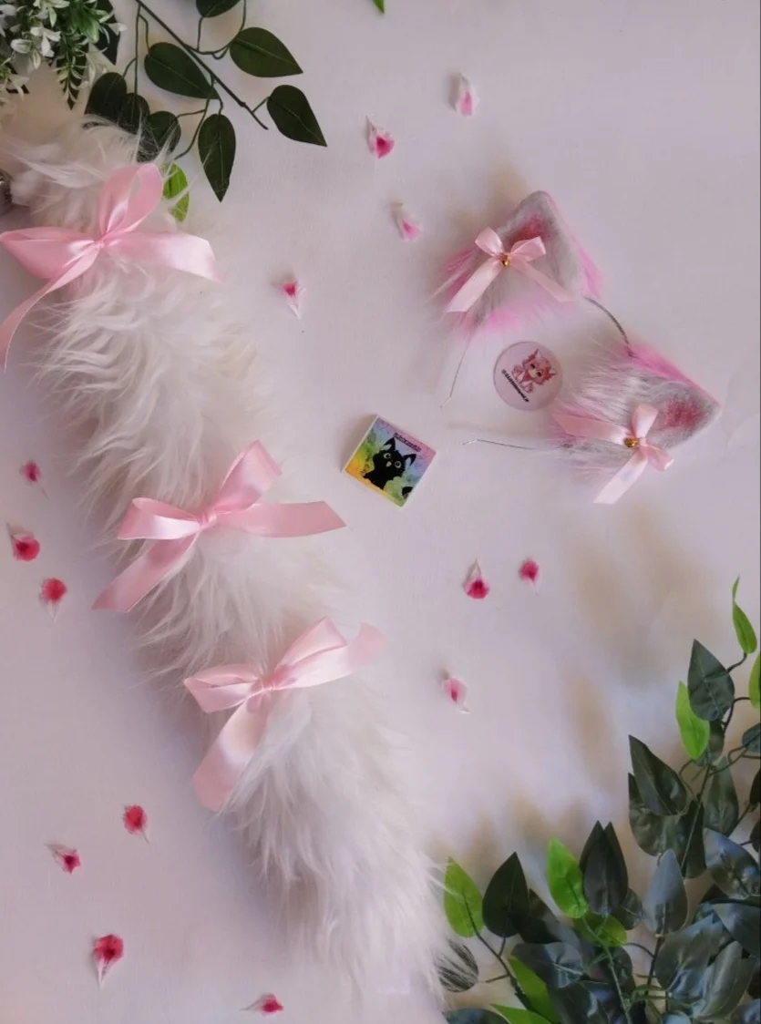 پک پاپیونی سفید صورتی 🌸🎀