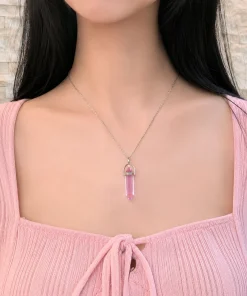گردنبند منشور صورتی 🌸