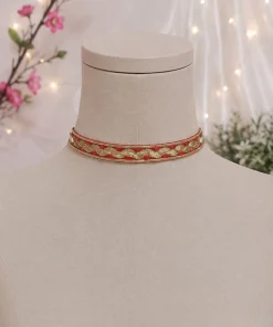 چوکر قرمز طلایی